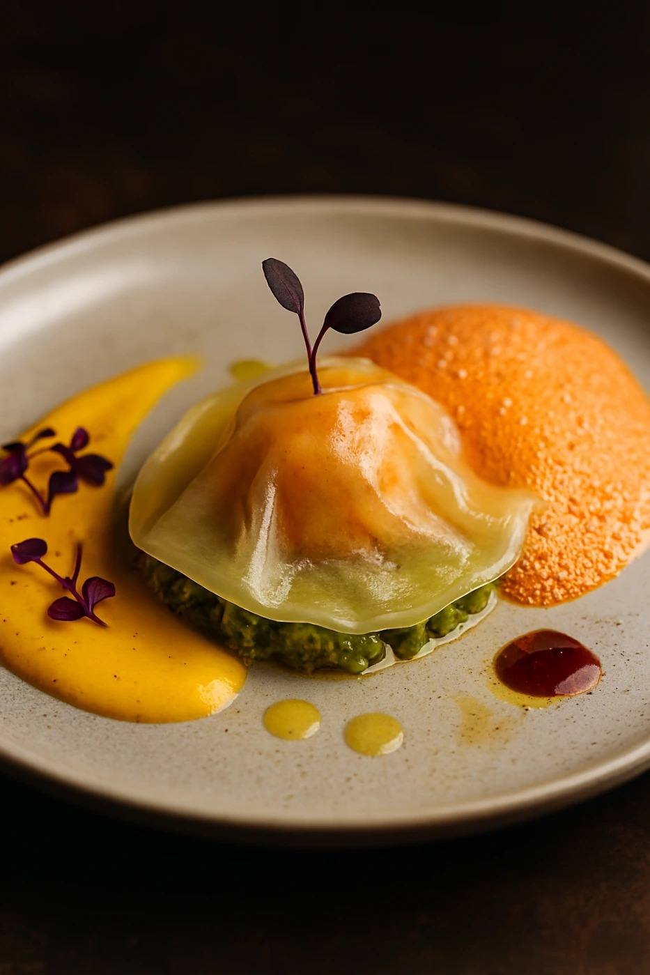 Emplatado de alta cocina servido en una villa privada — Chef Franko